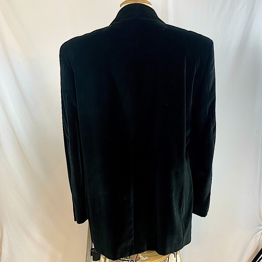 Pronto-Uomo Mens Luxury Black Velveteen Blazer Like New - Picture 3 of 12